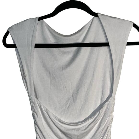 White Fox Double-Ruched Open‑Back High‑Neck Mini Dress – XS - Picture 4 of 7